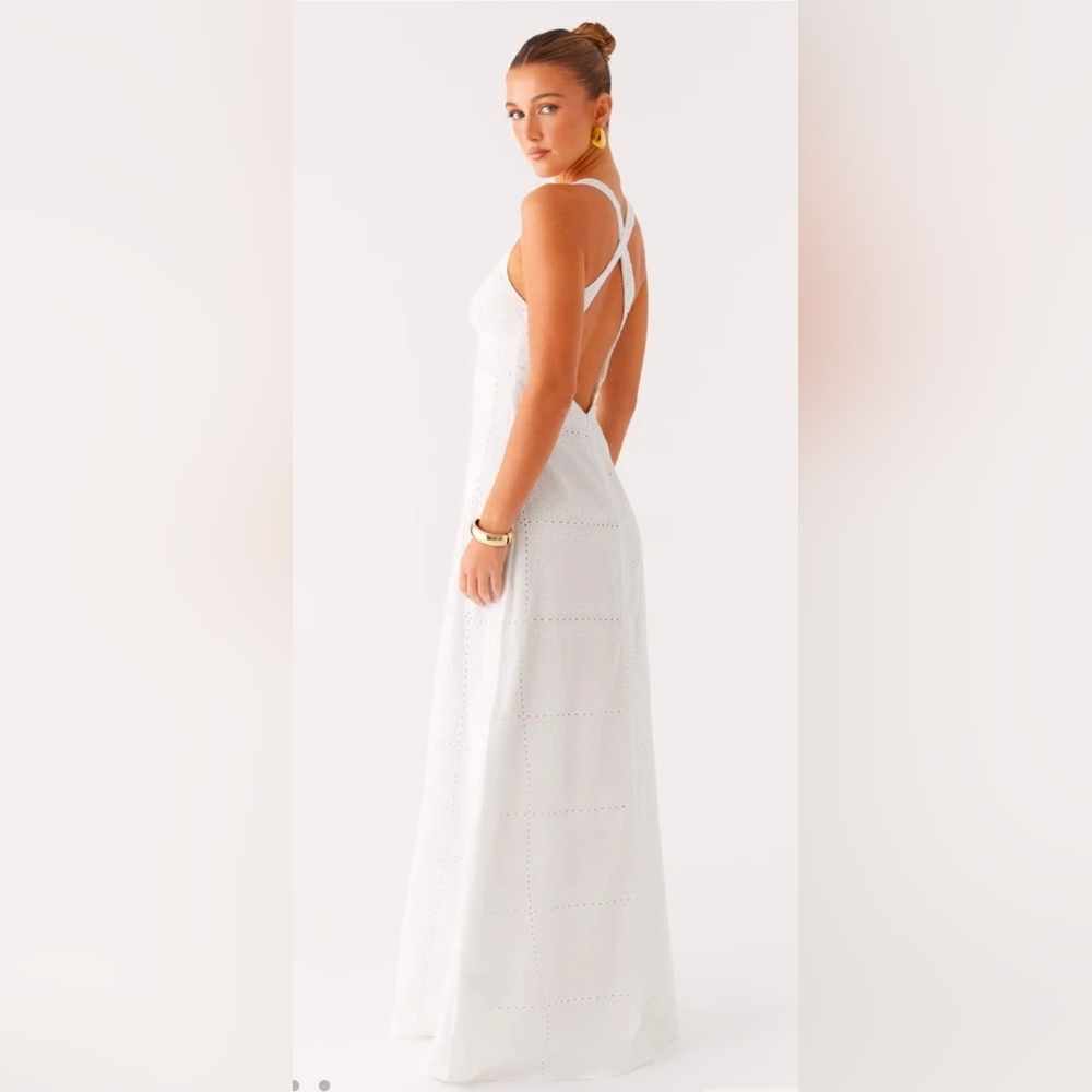 Peppermayo Kiana Halter Maxi Dress White Size 6